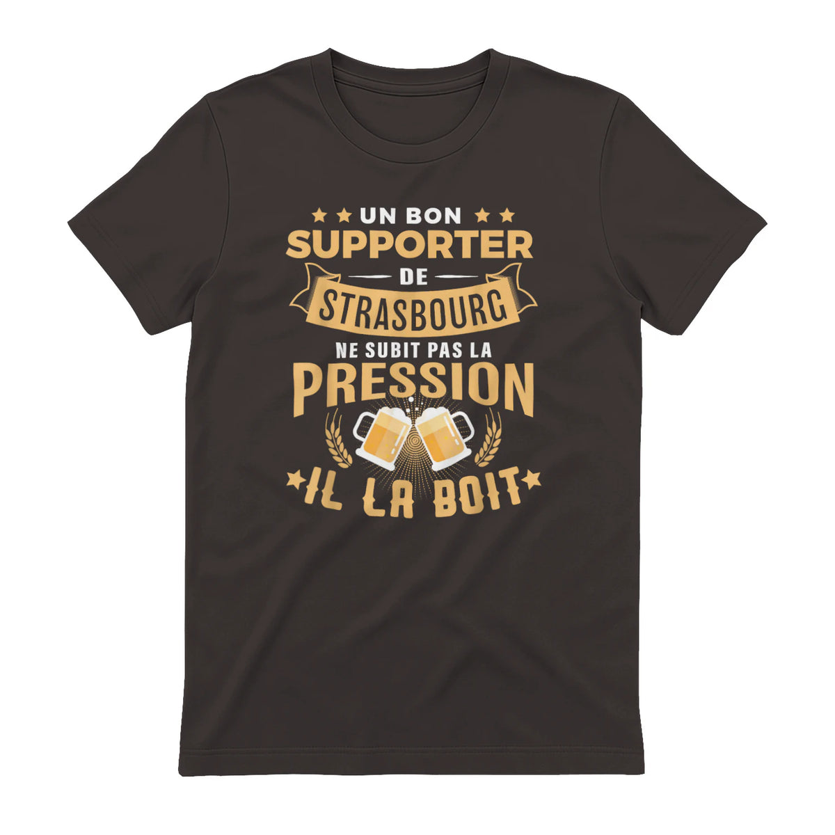 Bon Supporter Strasbourg boit la pression humour Strasbourg in Dark Chocolate - back view