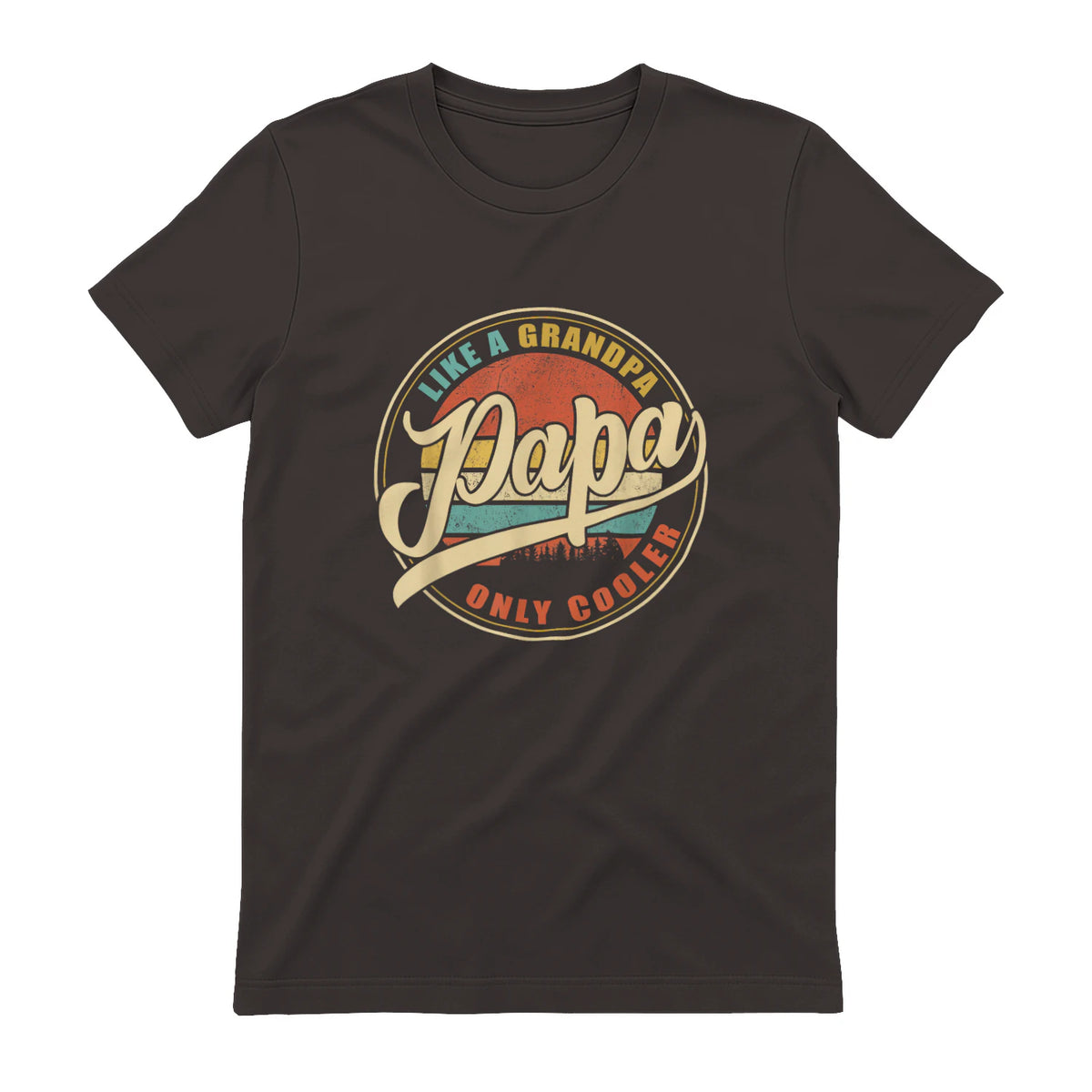 PAPA Like A Grandpa Only Cooler Funny Dad Papa Grandfather in Dark Chocolate - back view
