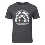 in April We Wear Red Autism Awareness Acceptance Red Instead in Charcoal - front view