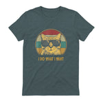 Retro I do What I Want cat Funny cat Lover T-Shirt Small in Dark Heather - back view