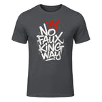 No Faux King Way T-Shirt in Charcoal - front view