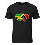 Trinidadian Jamaican Heart Love Jamaica Trinidad Flag in Black - front view