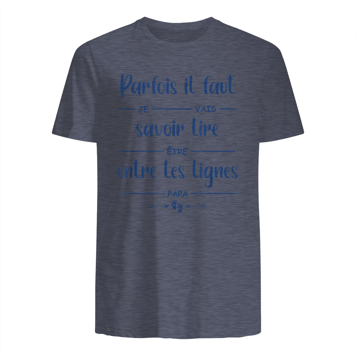 Futur Papa Annonce Grossesse bébé Je Vais être Papa in Heather Navy - back view
