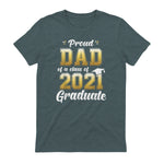 Proud Dad of a Graduate Senior Gift T-Shirt in Dark Heather - back view