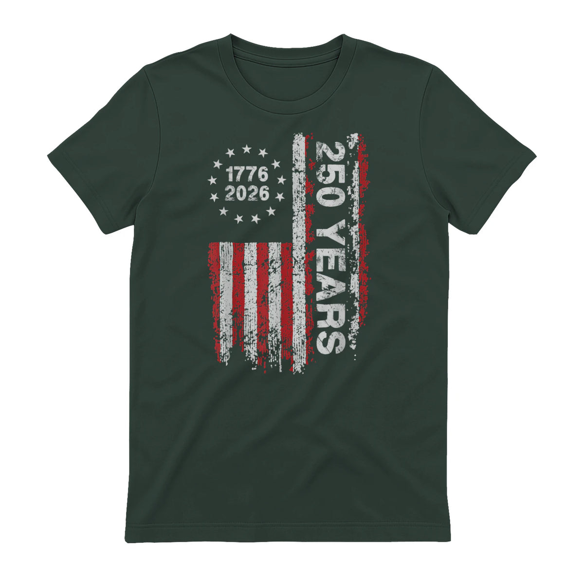 American Independence Freedom Anniversary T-Shirt in Forest Green - back view