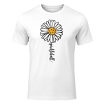 Pickleball Daisy Flower T-Shirt in White - front view