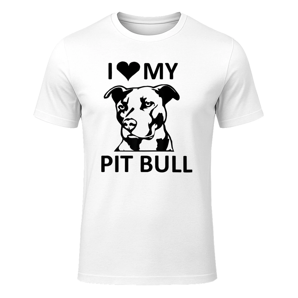 I Heart My Pitbull T-Shirt (I Love My Pitbull tee,Pit Bull) T-Shirt in White - front view