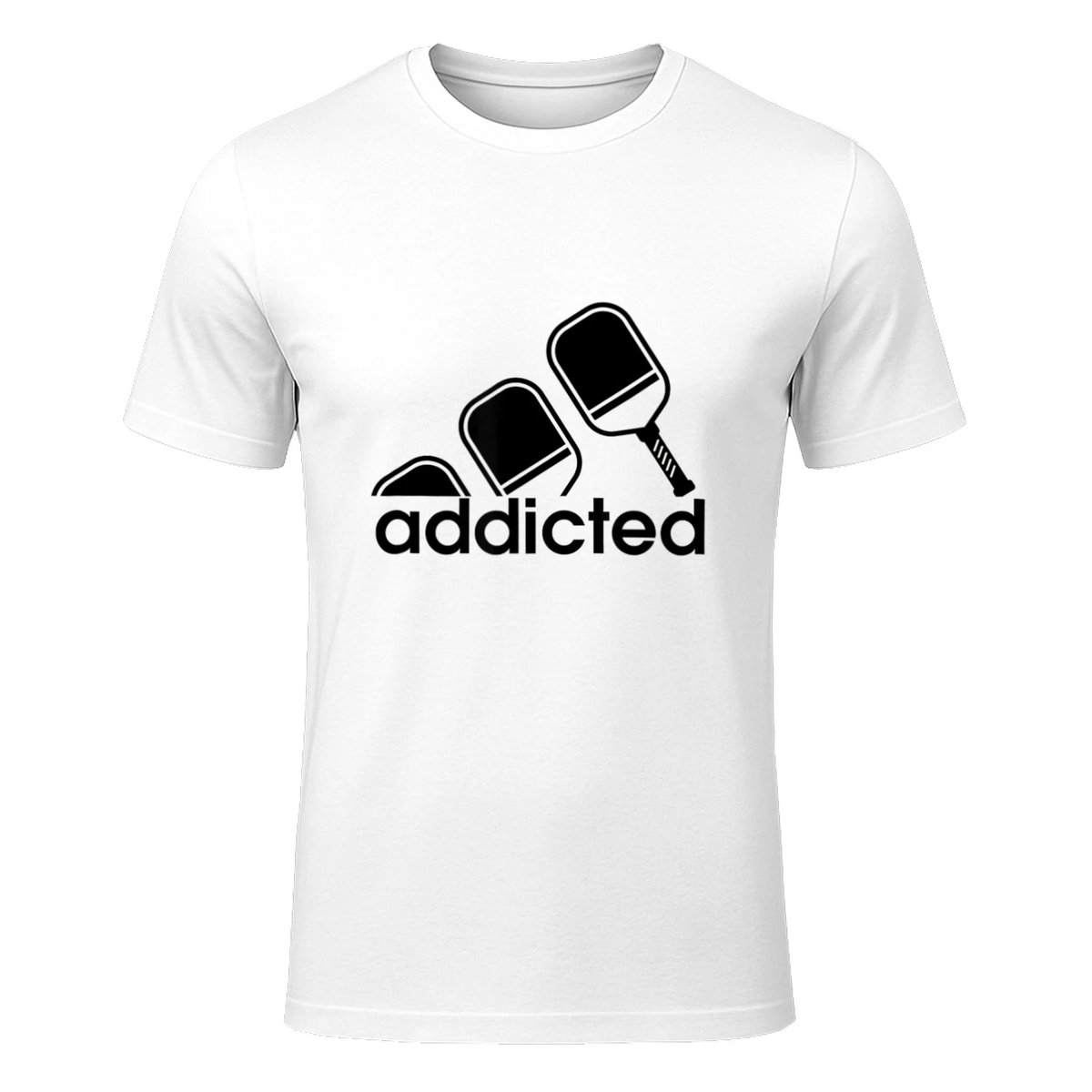 Addicted Pickleball Player T-Shirt in White - front view