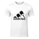 Addicted Pickleball Player T-Shirt in White - front view