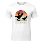 Papasaurus Dinosaurier Papa Tyrannosaurus Dino Doppelpack T-Shirt in White - front view