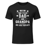 Grandpa Shirt for Men Fathers Day Dad and Grandpa in Black - front view