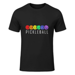 Pickleball Funny Paddle Sports Player Retro Vintage Gift T-Shirt in Black - front view