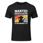 Quantum Mechanic Funny Clothing & Gifts Quantum Physics: Schrödinger's Cat Paradox T-Shirt in Black - front view