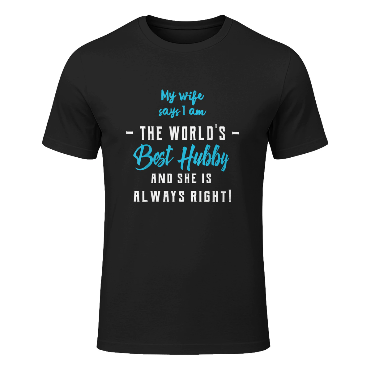 Husband From Wife Gifts - Best Hubby T-Shirt in Black - front view