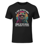 Je suis Un Papa Ours comme Un Papa Normal mais Plus Grognon T-Shirt in Black - front view