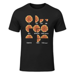 Maths Day Costume Idea Kids Teachers Pizza Slice Fraction T-Shirt in Black - front view