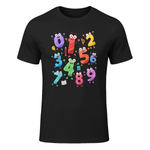 Maths Day Costume Idea For Kids & Teacher Numbers Maths T-Shirt in Black - front view