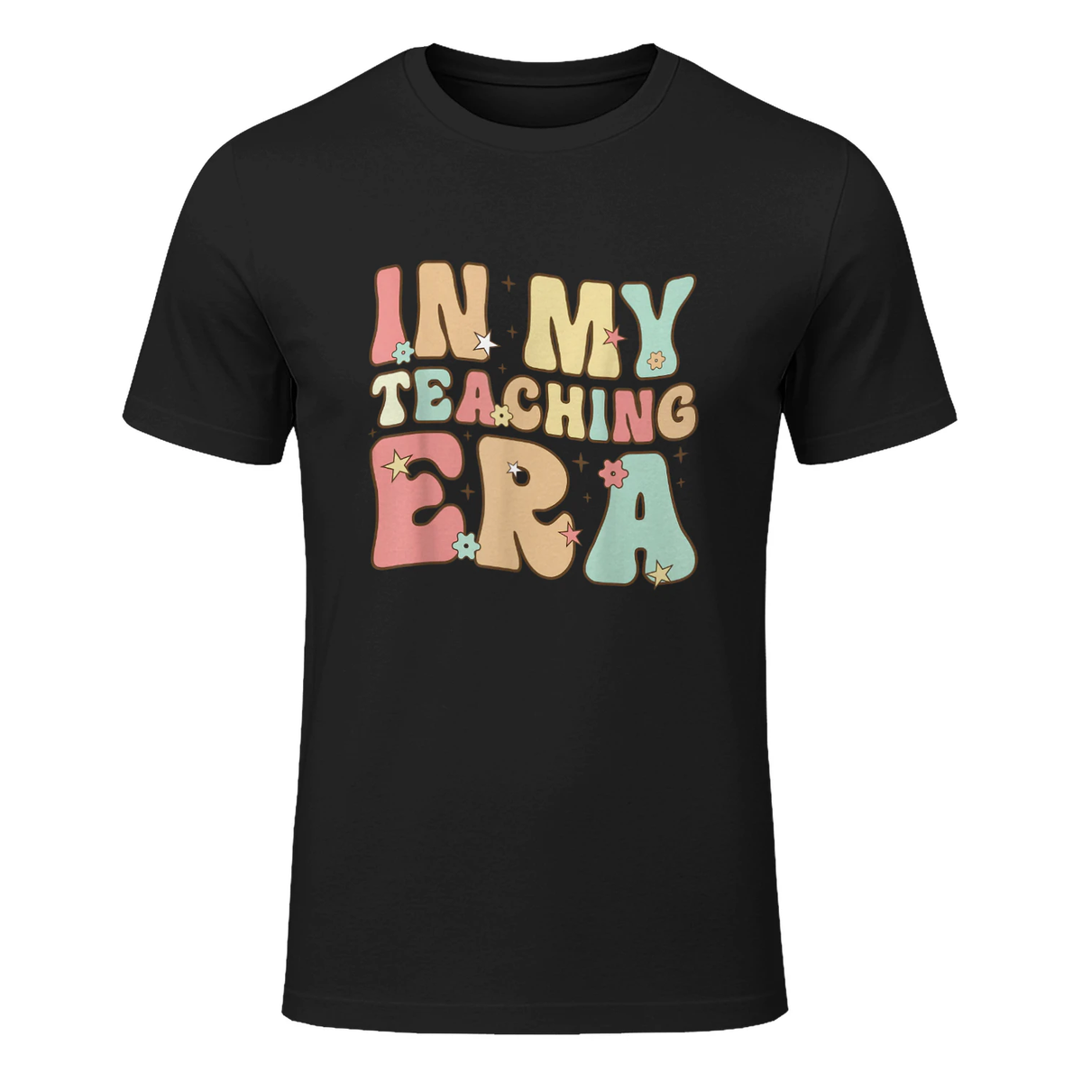 Vintage In My Teaching Era Cool Teacher Appreciation Gifts T-Shirt in Black - front view