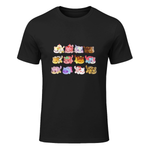 Meemeows Cats T-Shirt in Black - front view