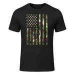 Patriotic USA Flag 4th of July Men Women Boy Girl Camouflage T-Shirt in Black - front view