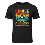 Cruise Squad 2026 Summer Vacation Matching Family Cruise T-Shirt in Black - front view