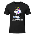 Dadacorn - Unicorn Dad and Baby Christmas Papa Father's Day T-Shi in Black - front view