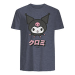 Kuromi Sanrio Character Classic Japan Design in Heather Navy - back view