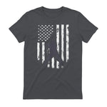 American Flag Baseball Shirt Cool Distressed Jersey Gift Tee T-Shirt in Charcoal - back view