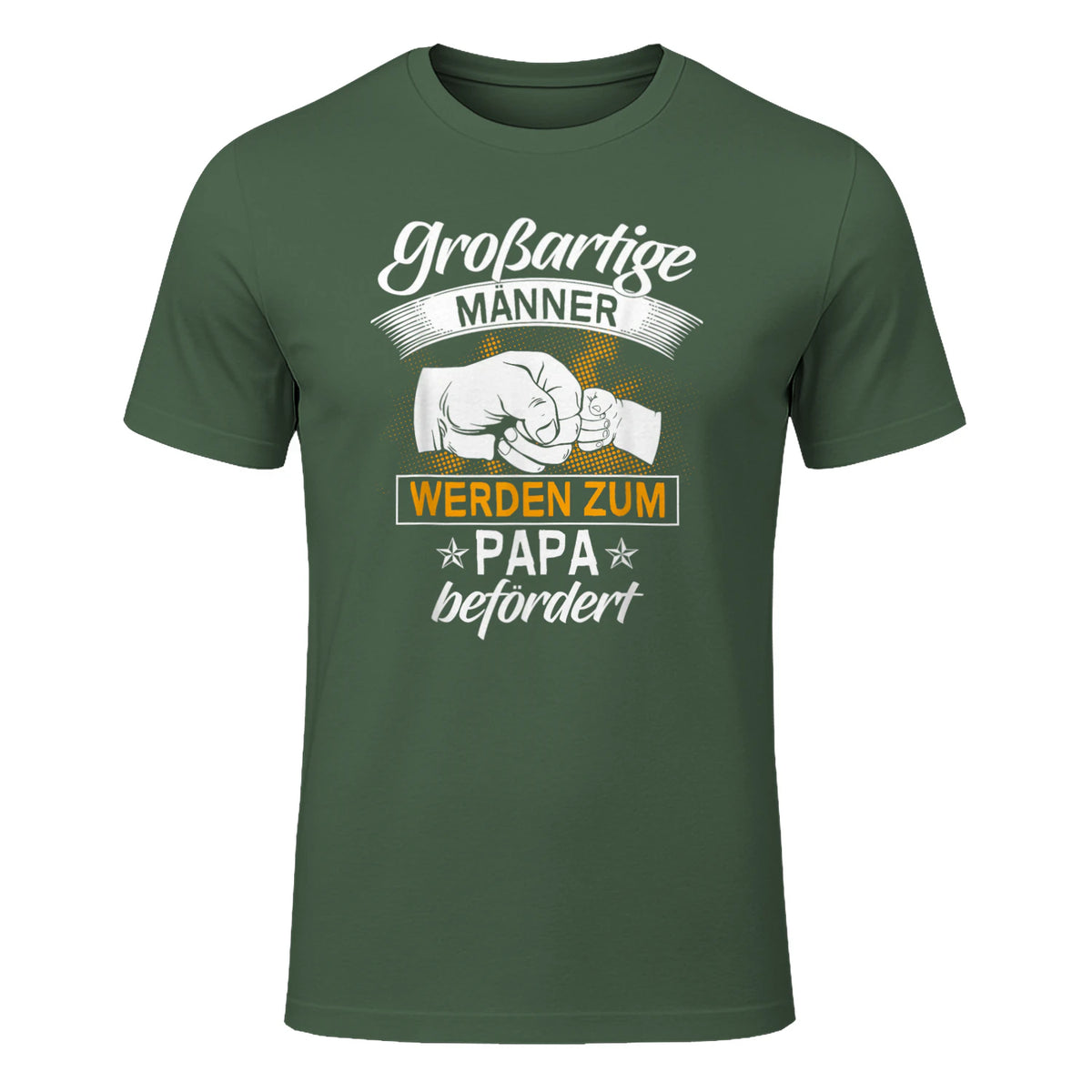 Vatertag Vaterschaft Geschenke Großartige Männer Werden Zum Papa Befördert Werdender Vater , Schwarz, S, V-Aussch in Military Green - front view