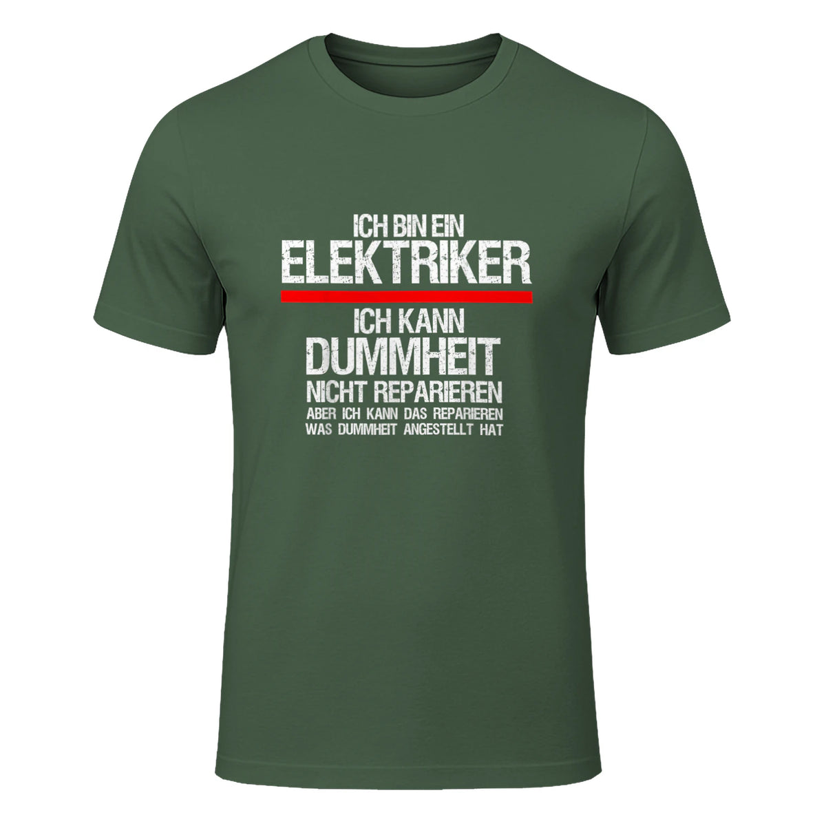 Elektriker Fun Geschenkidee - Herren Schwarz S - Kurzarm - Casual Funny Slogan Electrician in Military Green - front view