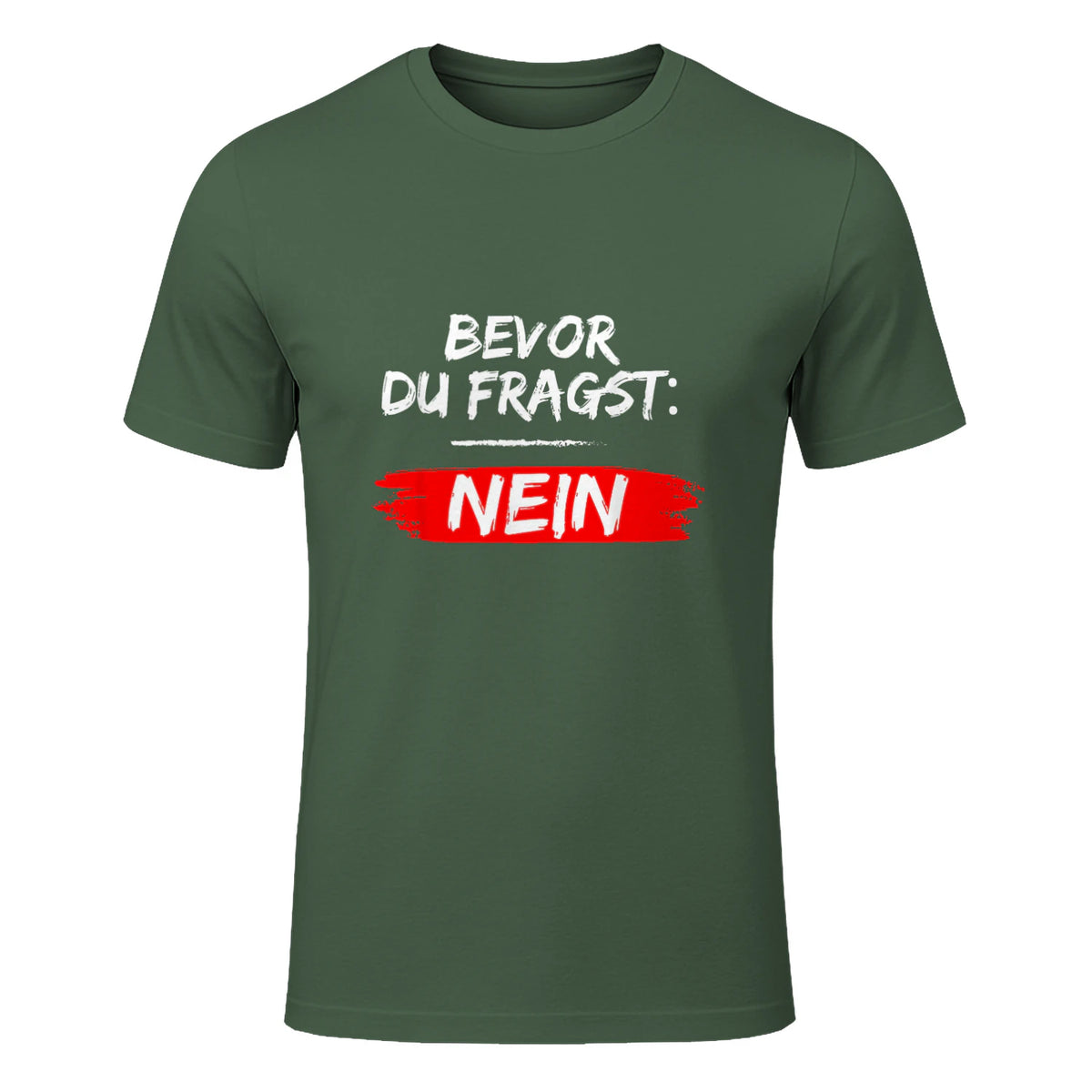 GIGATEMP Herren Männer Sprüche Lustig Witzig Schwarz Halbarm Klein EU XS Regulär Casual Funny Slogan Vat in Military Green - front view