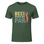 Funny Best Papa By Par Father's Day Golf Gift Grandpa in Military Green - front view