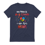 Autism Mom Support ASD T-Shirt in Heather Navy - back view