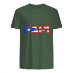 Puerto Rico Flag Father's Day Patriotic Puerto Rican Pride in Military Green - back view
