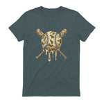 Baseball Drip Camo Baseball Bats Boys Sports Cool Game Day T-Shirt in Dark Heather - back view