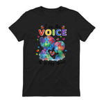 I Am His Voice He Is My Heart Autism Awareness Mom Son in Black - back view