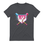 Baseball Drip Youth T-Shirt in Charcoal - back view