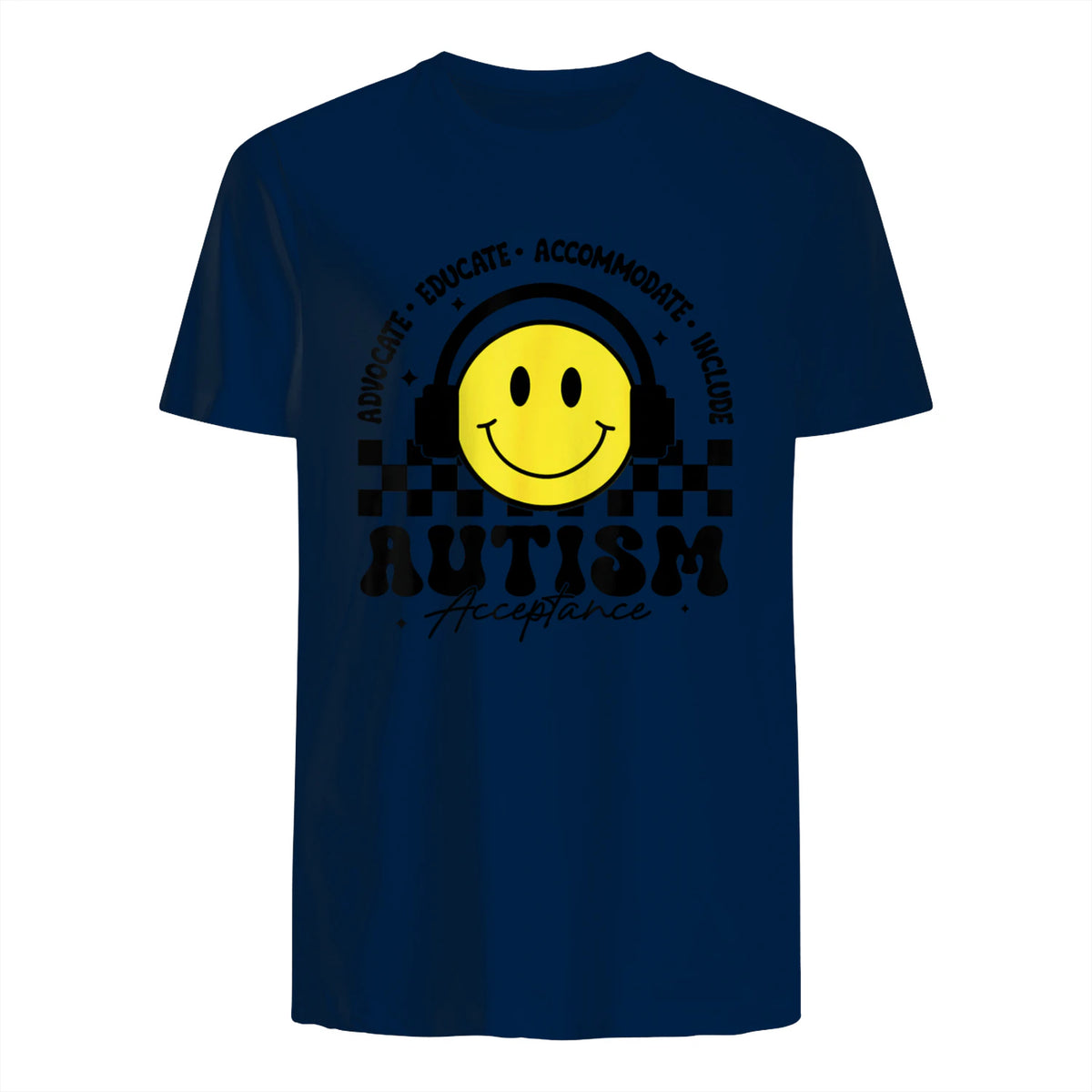 Autism Awareness Acceptance Special Education Teacher Kids T-Shirt in Navy - back view