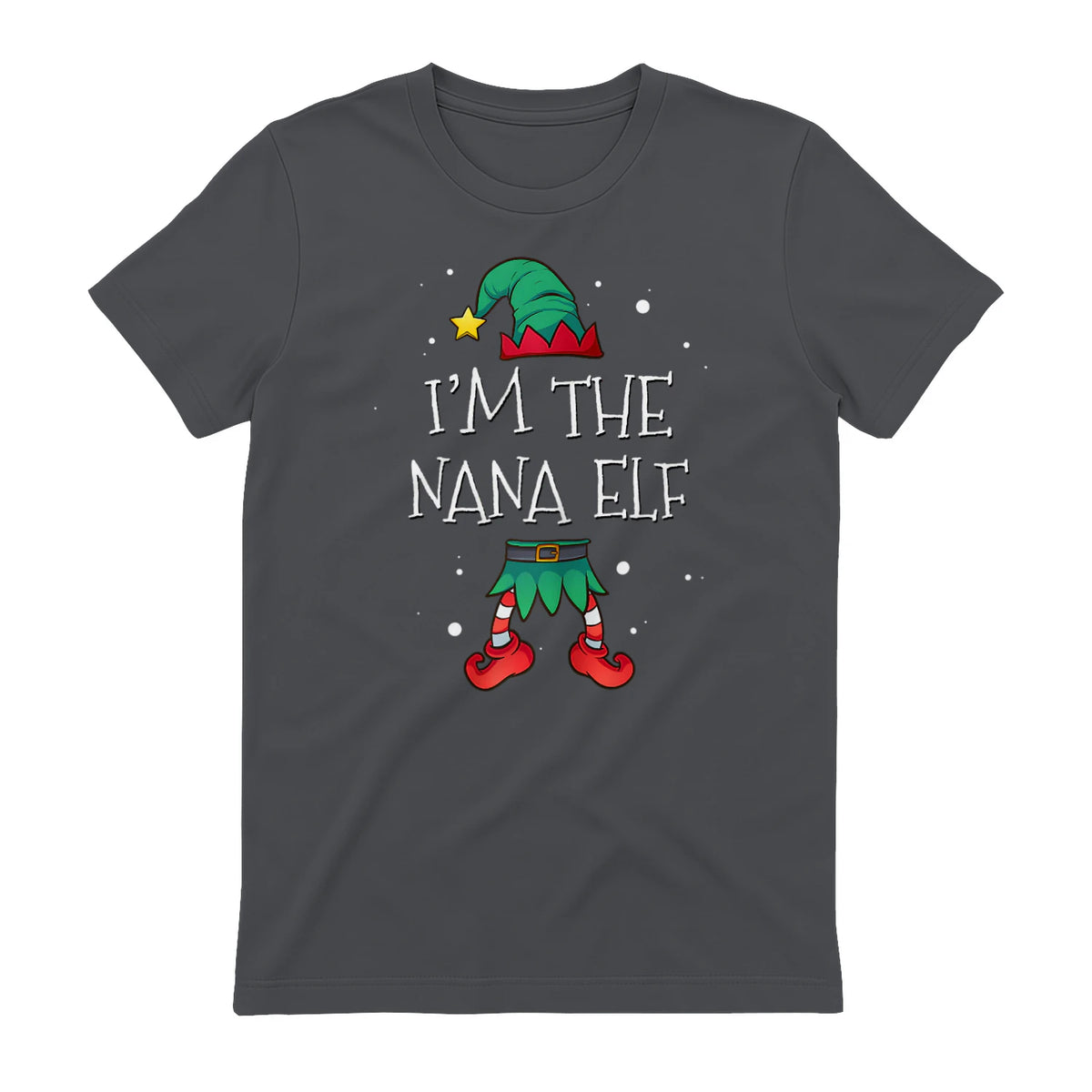 I'm The Nana Elf Shirt Matching Family Outfits Christmas in Charcoal - back view