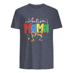 Proud Autism Mama Mom Awareness Gifts for Moms in Heather Navy - back view