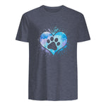 chien patte dans le coeur chien amoureux animal de compagnie in Heather Navy - back view