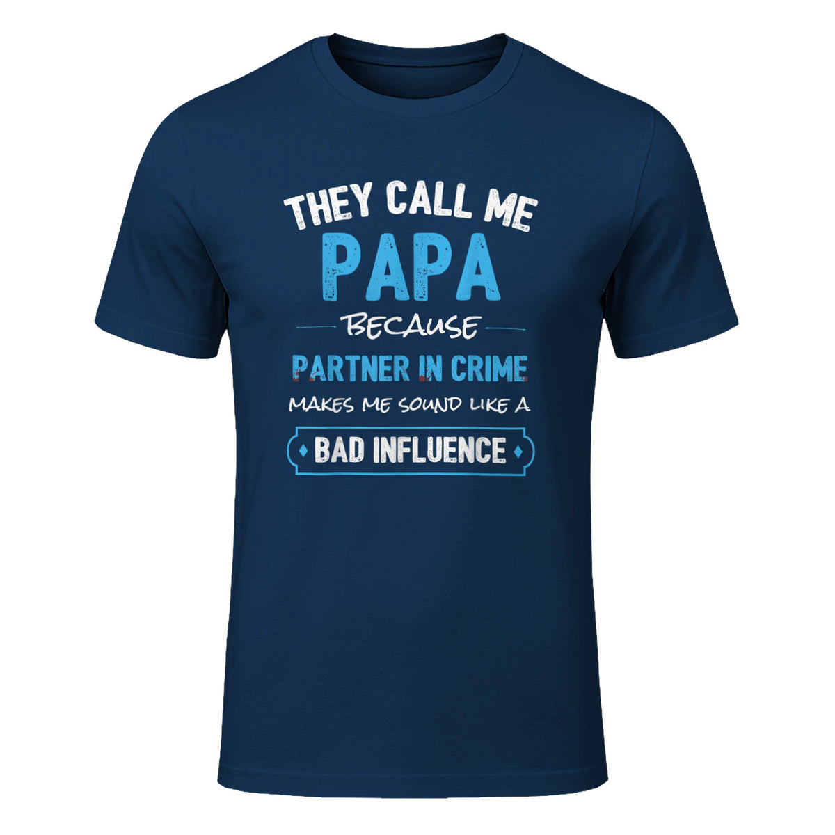 Funny Grandpa Papa Partner in Crime Dad in Navy - front view