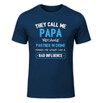Funny Grandpa Papa Partner in Crime Dad in Navy - front view