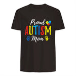 Proud Mom Autism Awareness Family Matching Shirt in Dark Chocolate - back view