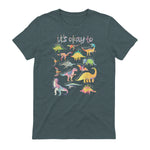 Autism Awareness It's Okay to Be Different Funny Dinosaur in Dark Heather - back view