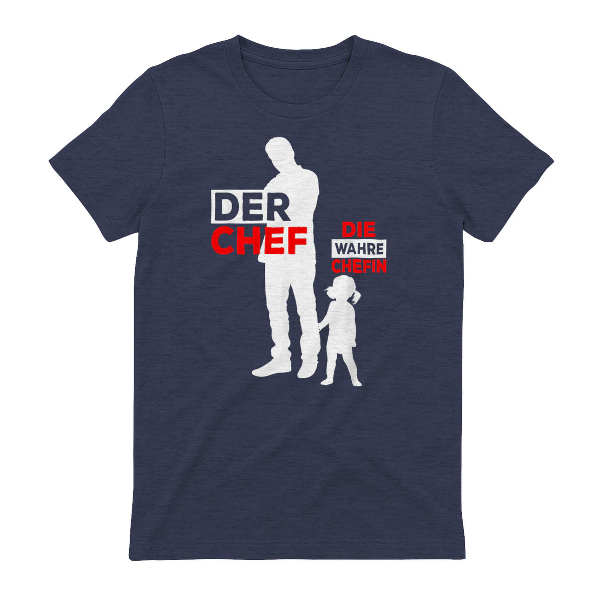 Vater Tochter Partnerlook Vatertag Papa Tochter in Heather Navy - back view
