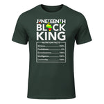 Juneteenth Black King Nutritional Facts Melanin Men Father in Forest Green - front view