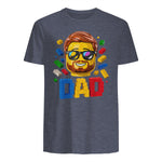 Dad Master Builder T-Shirt in Heather Navy - back view