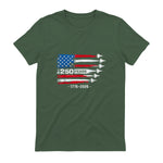 American Fourth of July Anniversary T-Shirt in Military Green - back view
