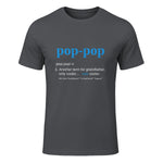 Pop Pop Gifts Grandpa Fathers Day in Charcoal - front view